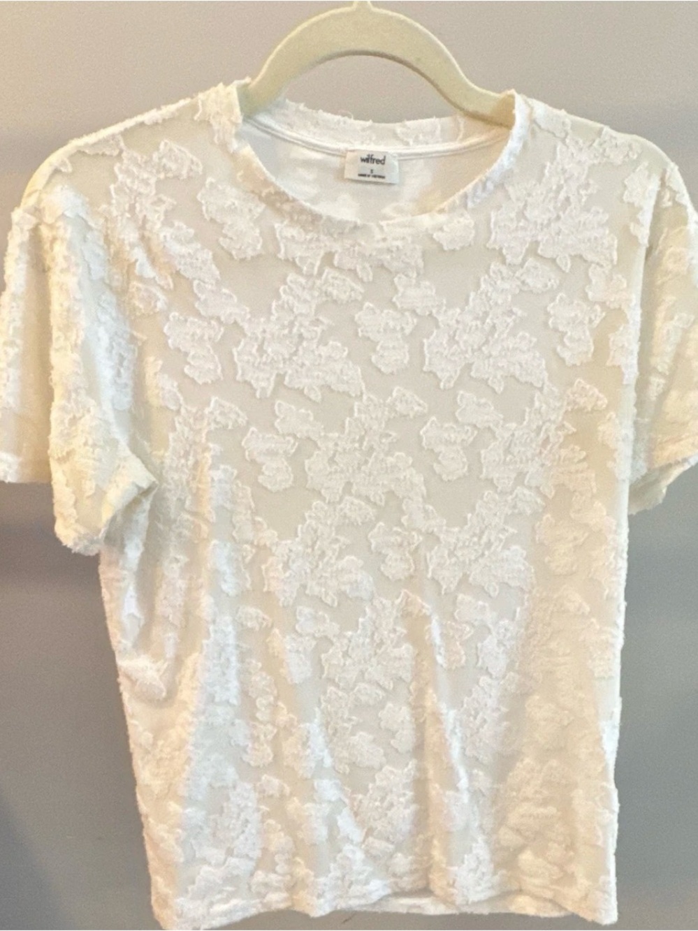 Aritzia Wilfred Tarascon White Sheer Blouse Short Sleeve